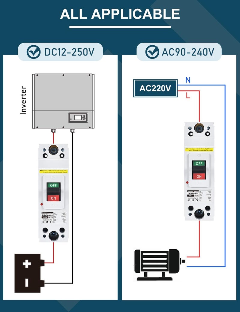 DIHOOL 300 Amp Heavy Duty Battery Disconnect Switch, DC Circuit Breaker for Boat Trolling Motor Marine ATV Trailer - Image 3